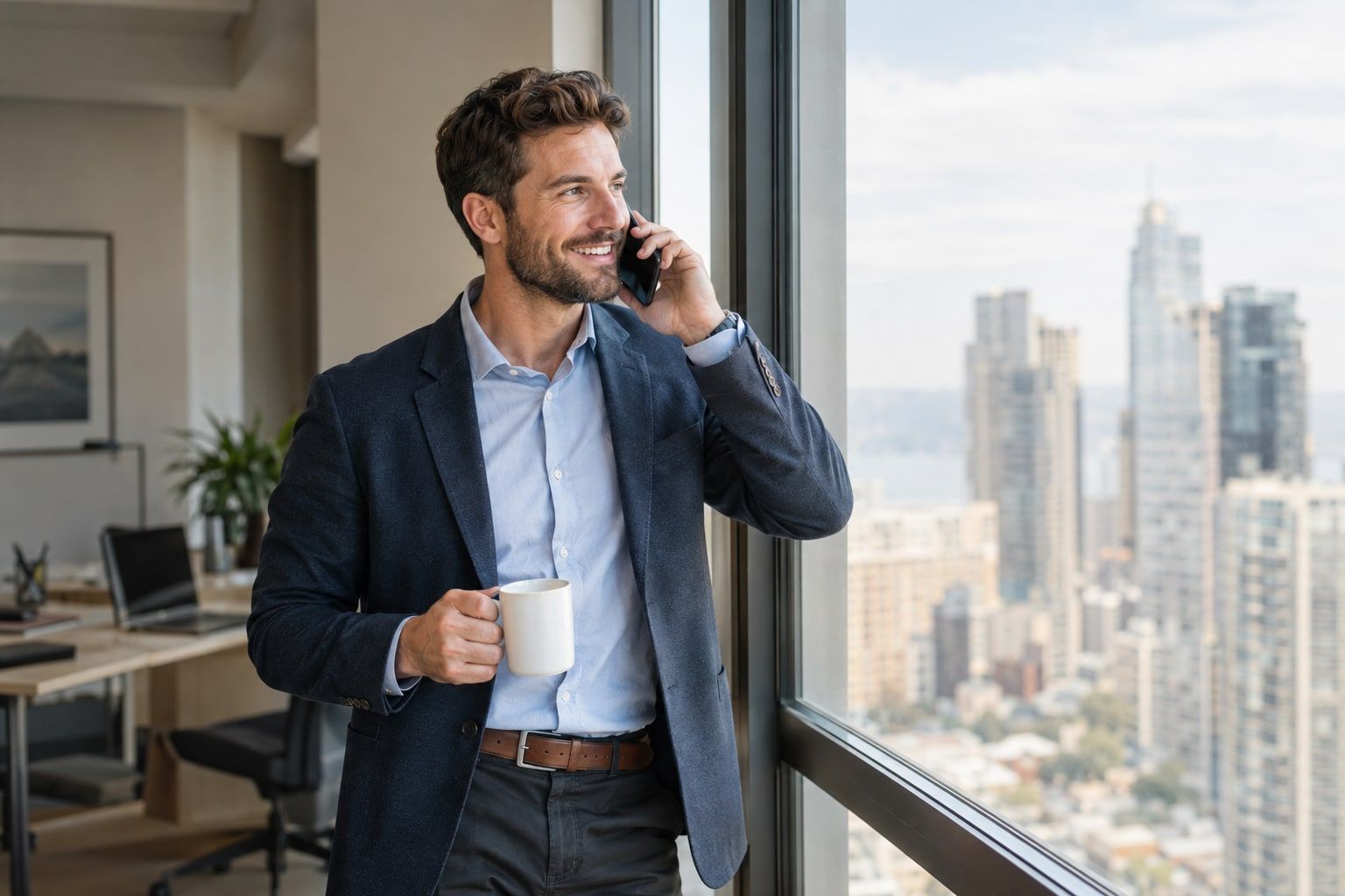 Sales rep following up with a prospect by phone